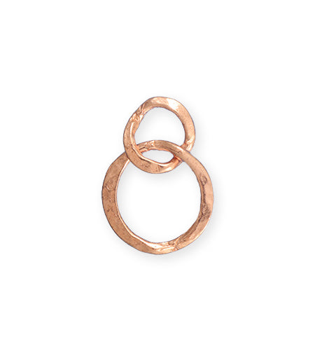 24x17mm Linked Hammered Rings - Copper Plated (8 pcs)