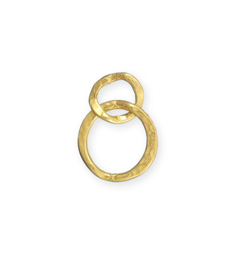 24x17mm Linked Hammered Rings - 10K Gold Plated (8 pcs)