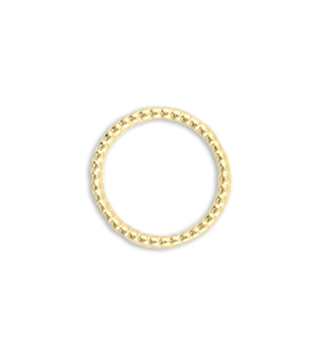 Size 8, Beaded Ring - 10K Gold Plated (9 pcs)