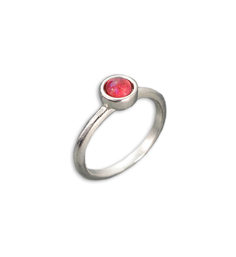 Size 8, Fire Opal Ring - Sterling Silver (3pcs)