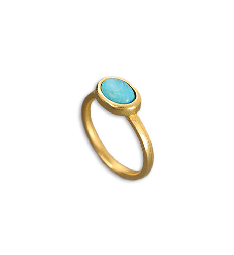 Size 8, Azure Ring - 10K Gold (3pcs)