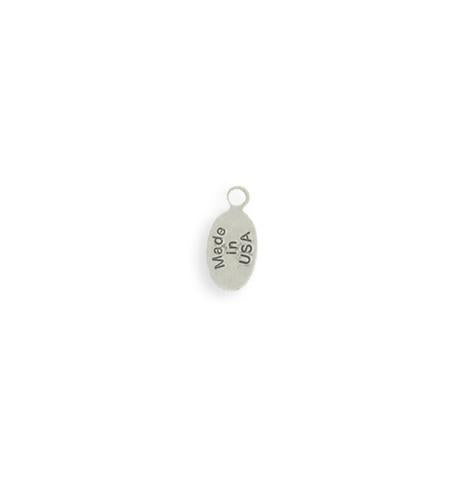 11x6mm Oval USA Jewelry Tag - Sterling Silver Antique Plated (92 pcs)