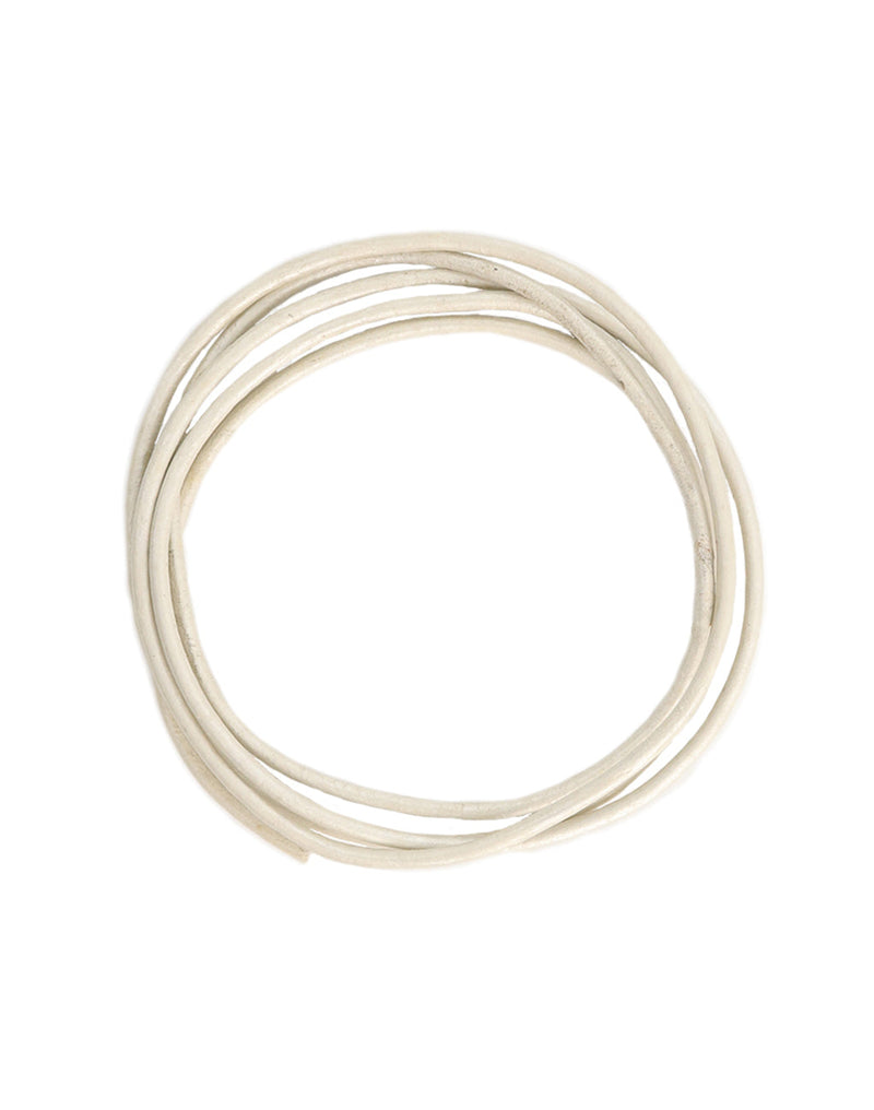 Metallic Pearl Round Leather Cord, 2mm, (50ft)